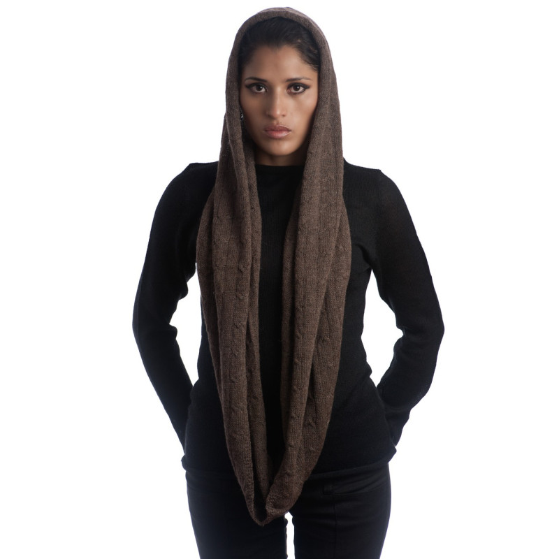 Hooded Scarf 2 in 1 - alpaca wool