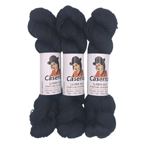 Black – Baby Llama & Silk – 50 g / 180 yd.